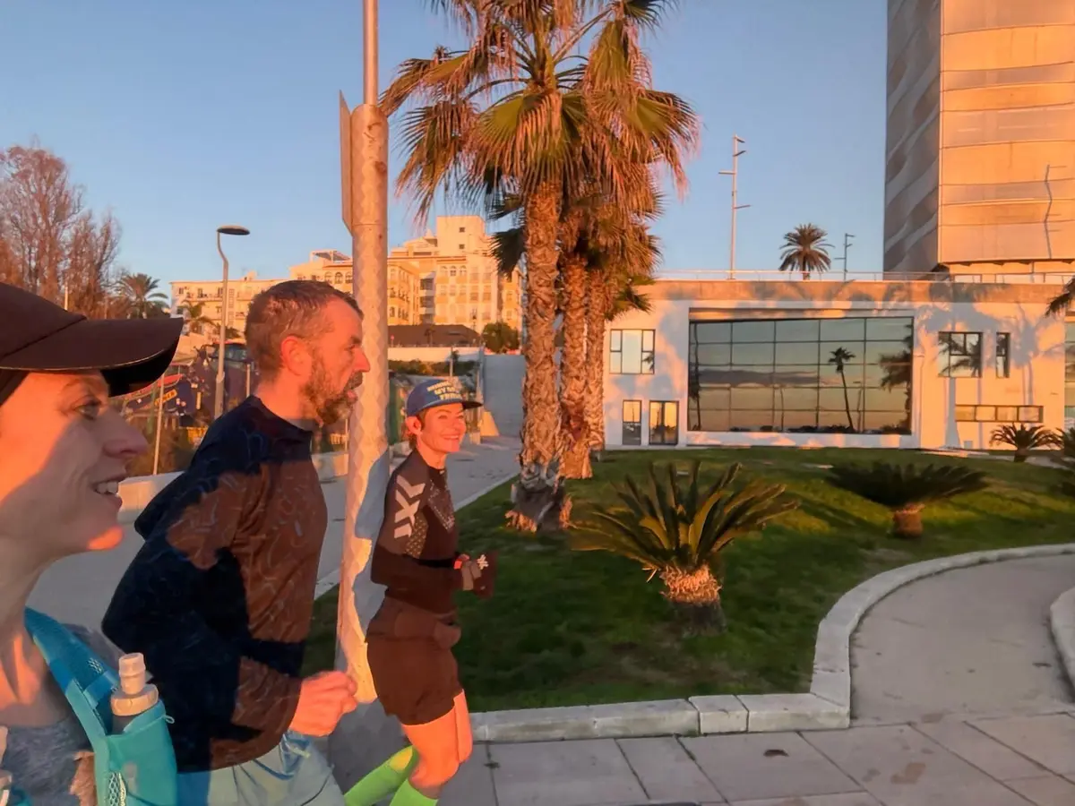 Running together as the sun rose on our final day in Estepona.